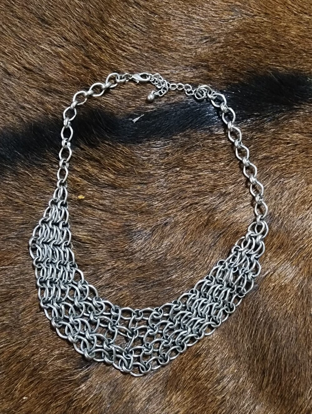Silver Multi-Row Gaurdian Chain Maille Necklace - Women's Jewelry